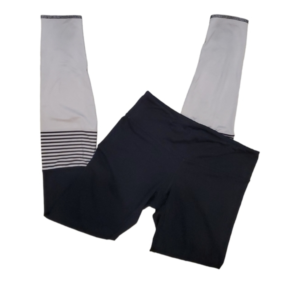 Harvest Women's Black White Colorblock Workout Leggings Medium‎